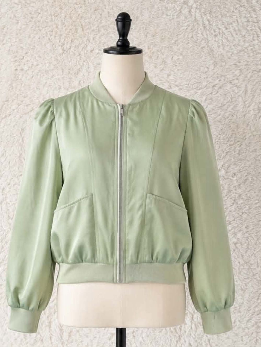 Sadie & Sage Light Sage Green Bomber Jacket